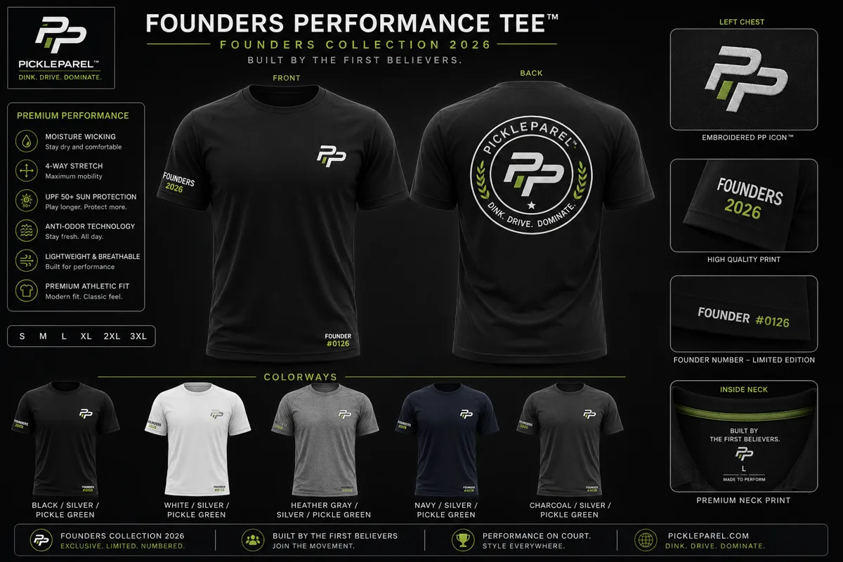 Founders Performance Tee crewneck mockup sheet with front and back views